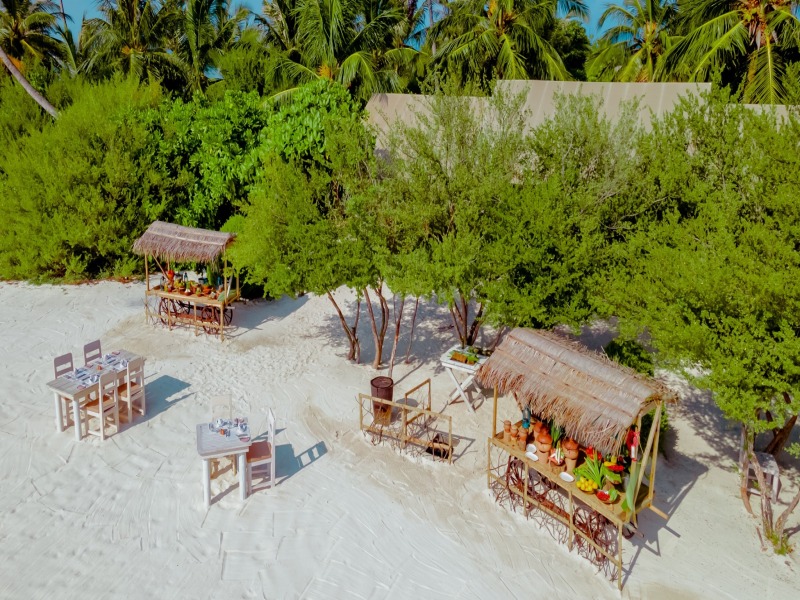 Restaurante de playa Maldivas