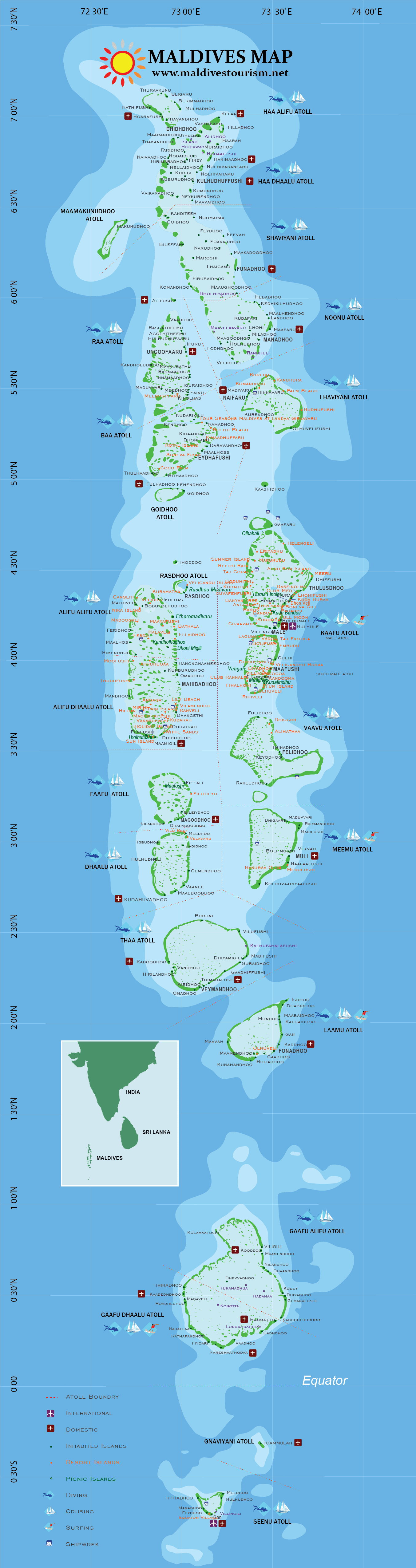 Mappa delle Maldive