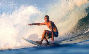 Surfing in the Maldives